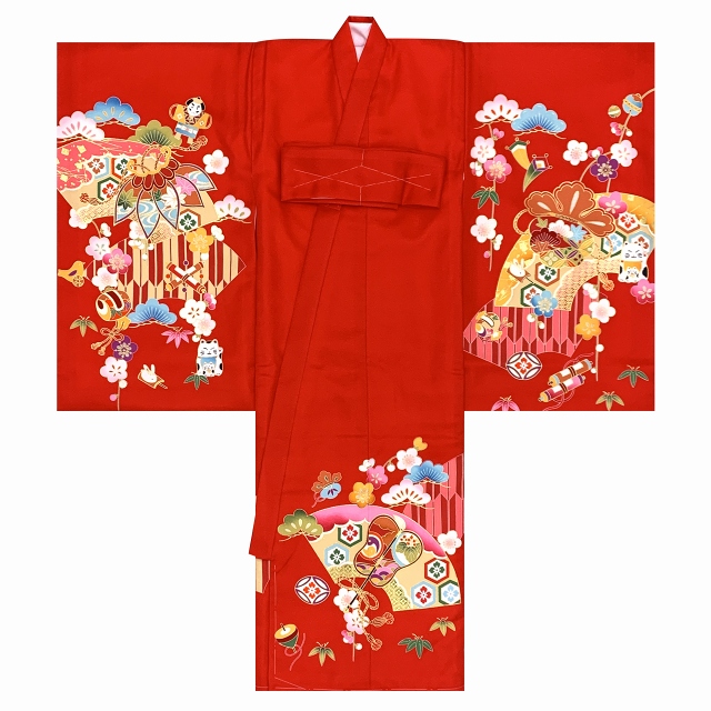 お宮参り 着物 女の子 赤ちゃんのお祝い着 日本製 金駒刺繍 産着 初着