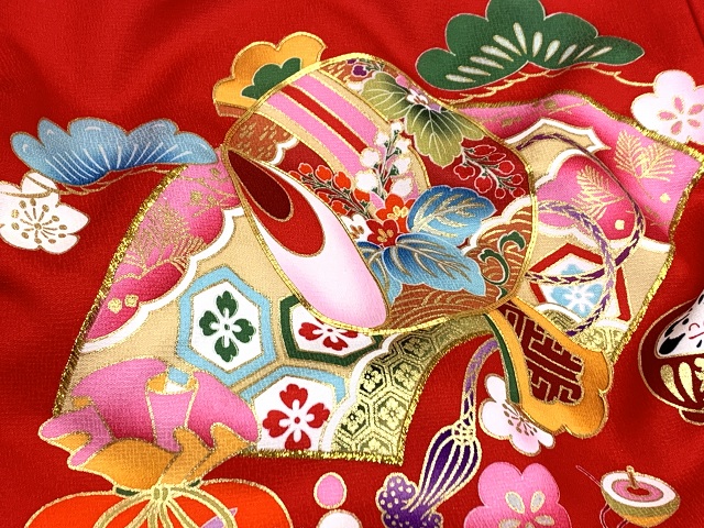 お宮参り 着物 女の子 赤ちゃんのお祝い着 日本製 金駒刺繍 産着 初着