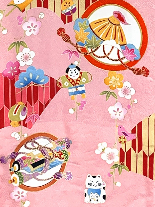 お宮参り 着物 女の子 赤ちゃんのお祝い着 日本製 金駒刺繍 産着 初着