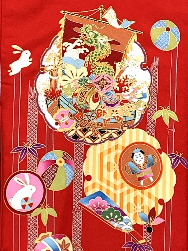 お宮参り 着物 女の子 赤ちゃんのお祝い着 日本製 金駒刺繍 産着 初着