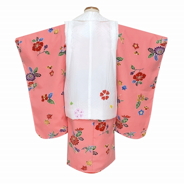 京都室町st. 七五三着物 3歳 女の子 正絹 絞り 金駒刺繍 被布コートと 