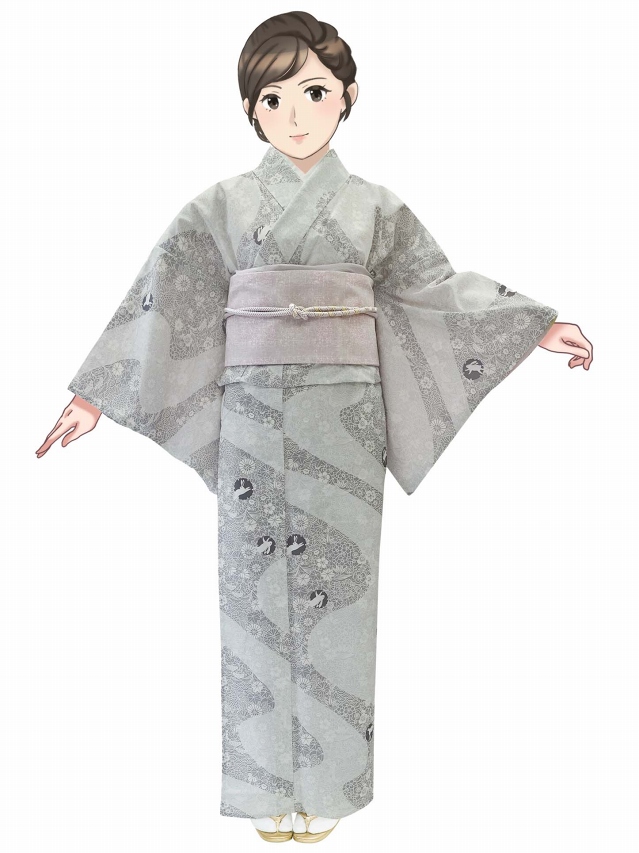 新品　きものやまと　単衣　カジュアルきもの　小紋　洗える着物 洗える着物 単衣 H・L(アッシュ・エル) 小紋 フリーサイズ きもの単品