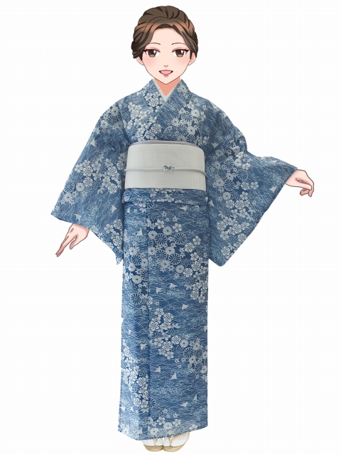 洗える着物 絽 小紋 HL(アッシュ・エル) 夏用の着物 フリーサイズ