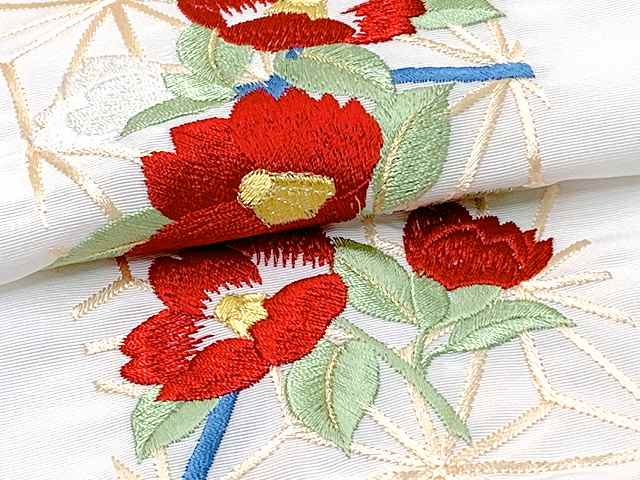 百華園　半身刺繍 着物 京都小泉日本製　紺色 1380-00847 百華園刺繍 着物 京都小泉日本製茶色1380-00851