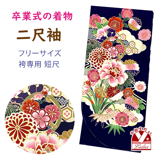 京都室町st. 卒業式の着物 【FROM KYOTO】絵羽柄の二尺袖 単品 ショート丈 フリーサイズ...