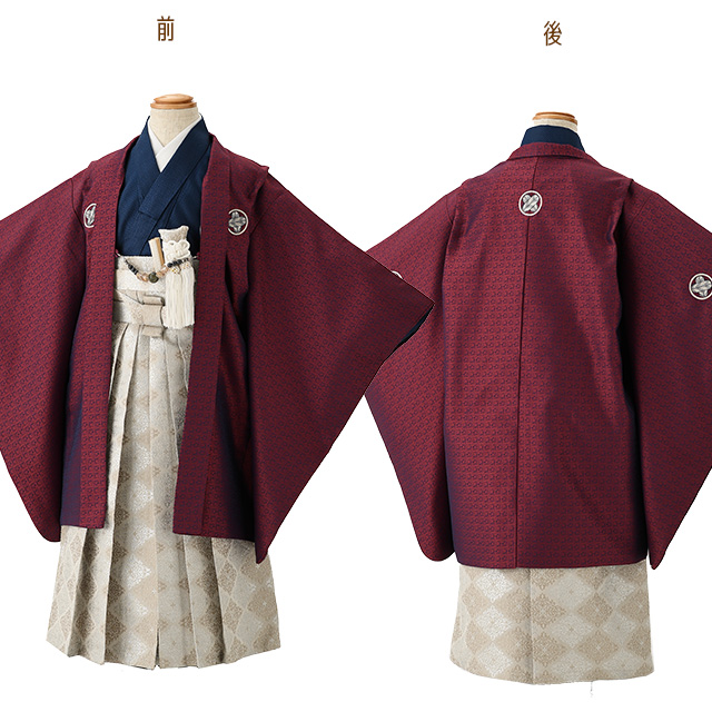 七五三 5歳男の子 フルセット ブランド【花わらべ】 刺繍紋入り 小紋柄