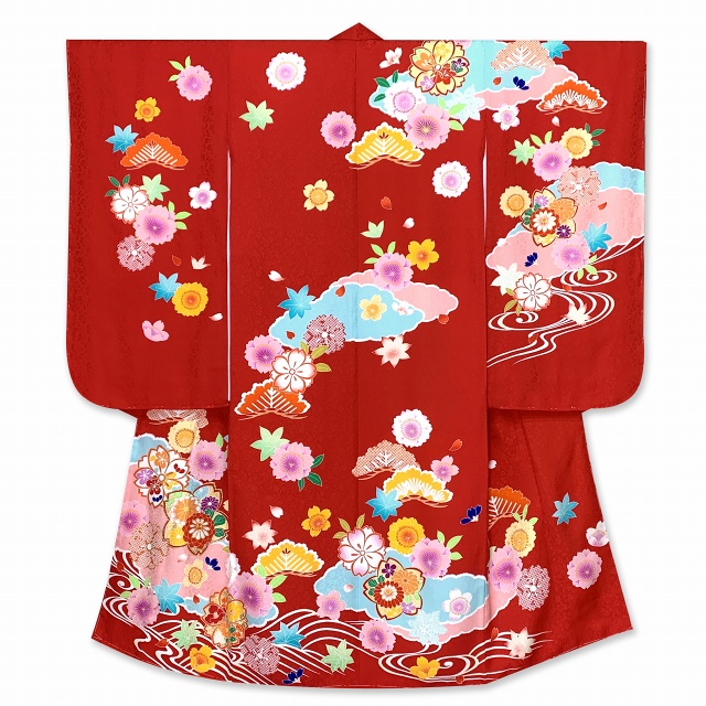 京都室町st. 七五三 着物 7歳 女の子 正絹 絵羽柄 金駒刺繍 日本製 