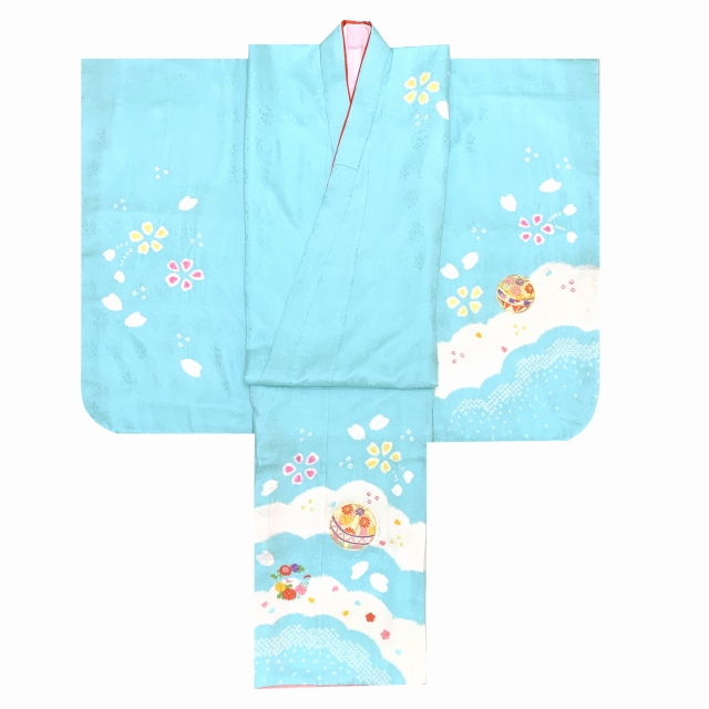 京都室町st. 七五三 7歳 女の子用 日本製 正絹 本絞り 総刺繍 絵羽付け