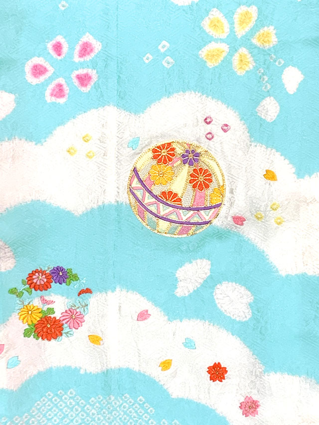 七五三 着物 7歳 フルセット 日本製 正絹 本絞り 総刺繍 絵羽付け