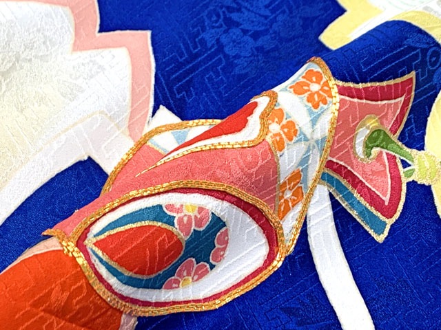 七五三 7歳 女の子 着物セット 日本製 正絹 手描き 金駒刺繍 絵羽付け