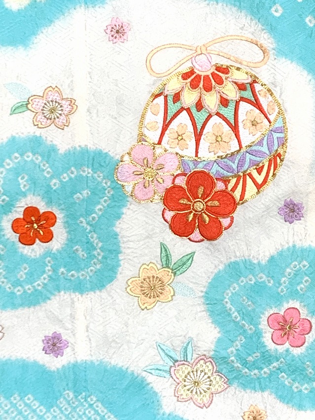京都室町st.七五三 着物 7歳 フルセット 日本製 正絹 本絞り 総刺繍 絵