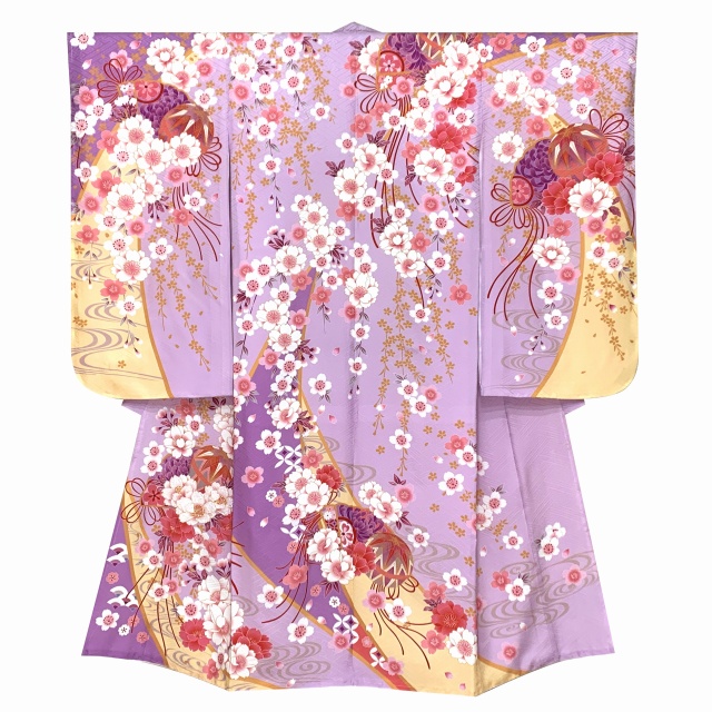京都室町st. 七五三 着物 7歳女の子正絹 四つ身の着物(単品)「藤色