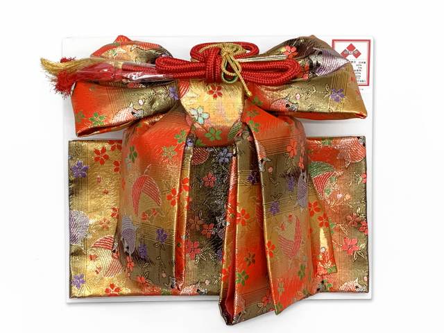 七五三 結び帯 箱せこセット ペアセット 7歳 女の子 金襴生地の作り帯