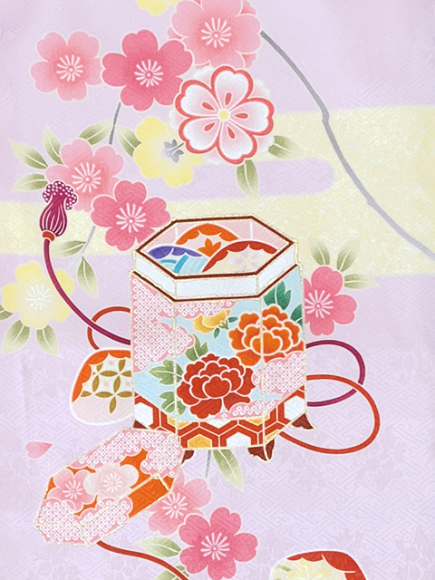 京都室町st. 七五三 7歳 女の子 正絹 金駒刺繍 古典柄 パステル