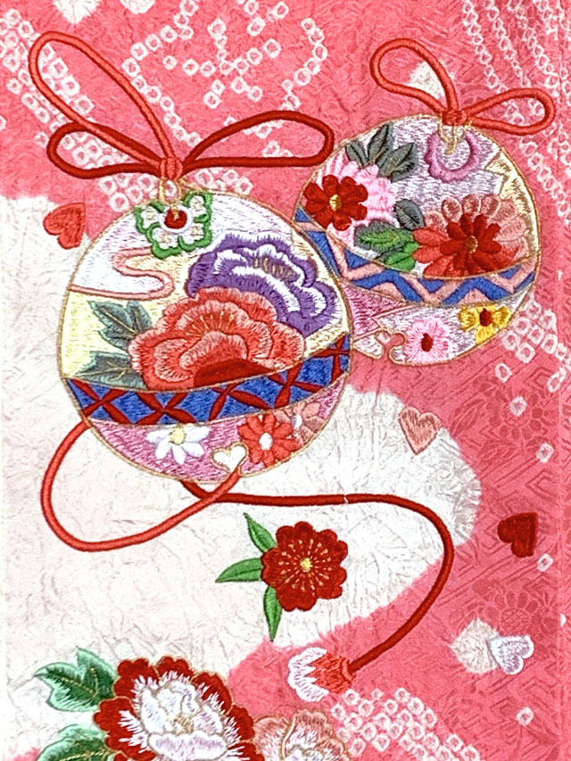 七五三 着物 7歳 フルセット 本絞り 総刺繍 絵羽付けの子供着物