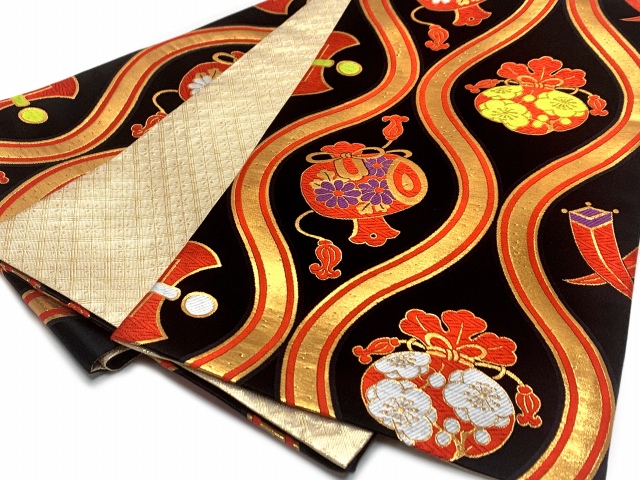 専用です☆正絹☆ジュニア☆七五三☆袋帯 七五三 袋帯 正絹 桐生織 こども・ジュニア用 日本製 全通の女の子用祝