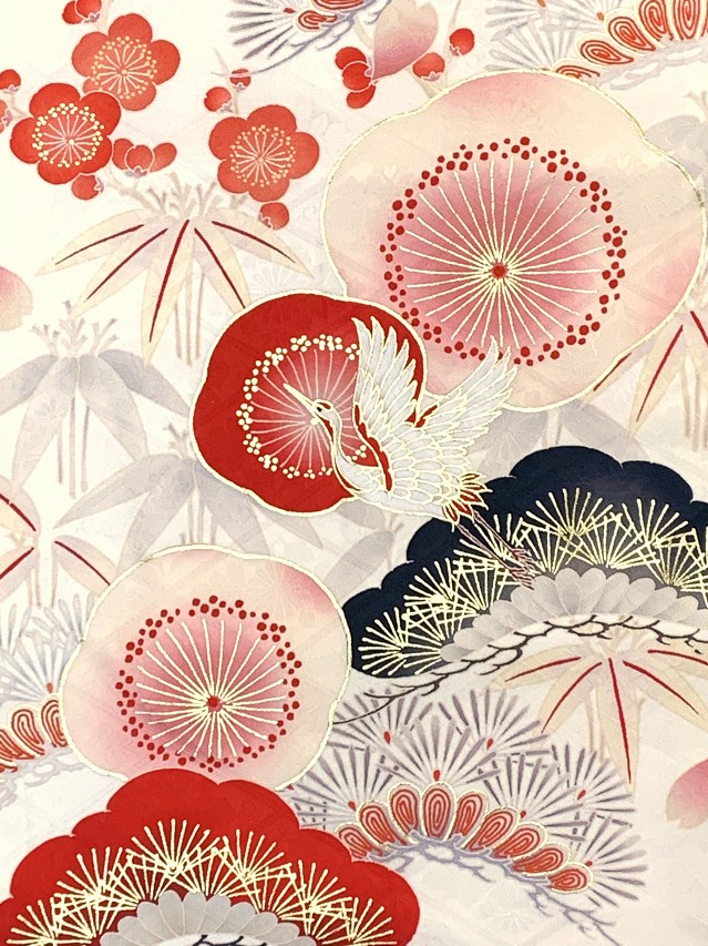 京都室町st. 七五三 着物 7歳 “紅一点” ブランド 女の子用 四つ身の絵