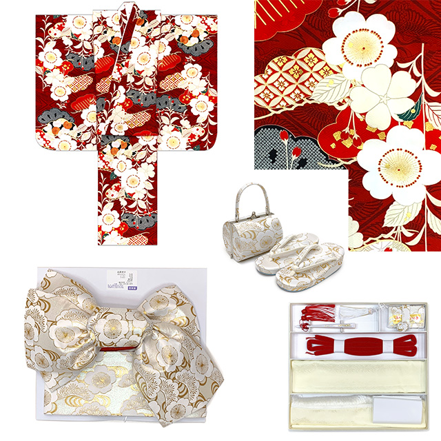 京都室町st. 七五三 着物 7歳 フルセット 紅一点 ブランド 女の子 着物