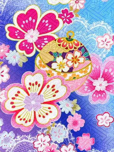 七五三 着物 7歳 単品 絵羽柄の四つ身の子供着物(合繊)「ファンタジー