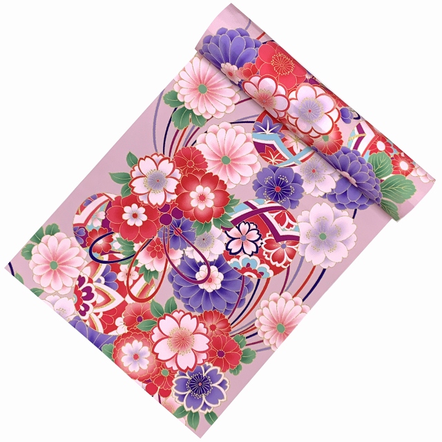 新品 日本製 着物反物 ポリエステル100% 12m 反物 子供着物用 12m 小紋柄 着尺 華やかな古典柄 日本製