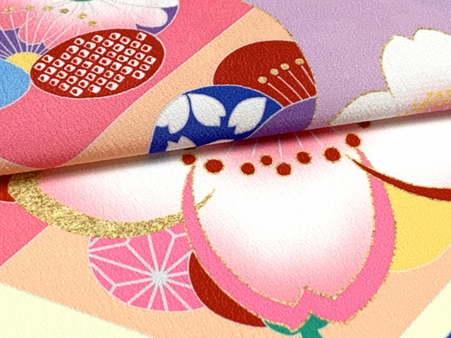 京都室町st. 反物 子供着物用 12ｍ 小紋柄 着尺 華やかな古典柄 日本製 