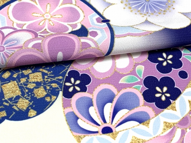 反物 子供着物用 12ｍ 小紋柄 着尺 華やかな古典柄 日本製 