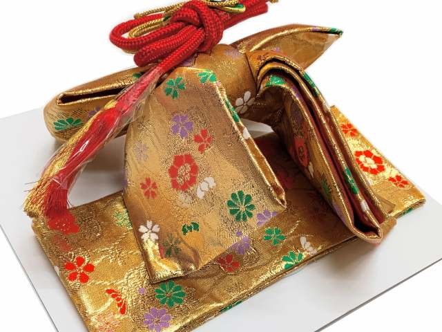 七五三 結び帯 箱せこセット ペアセット 3歳 女の子 金襴の作り帯 