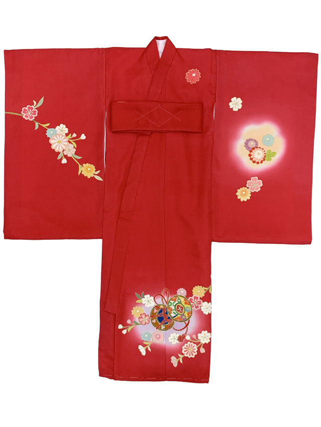 お宮参り着物 女の子 赤ちゃん 産着 正絹 手描き 金駒刺繍 お祝い着 初
