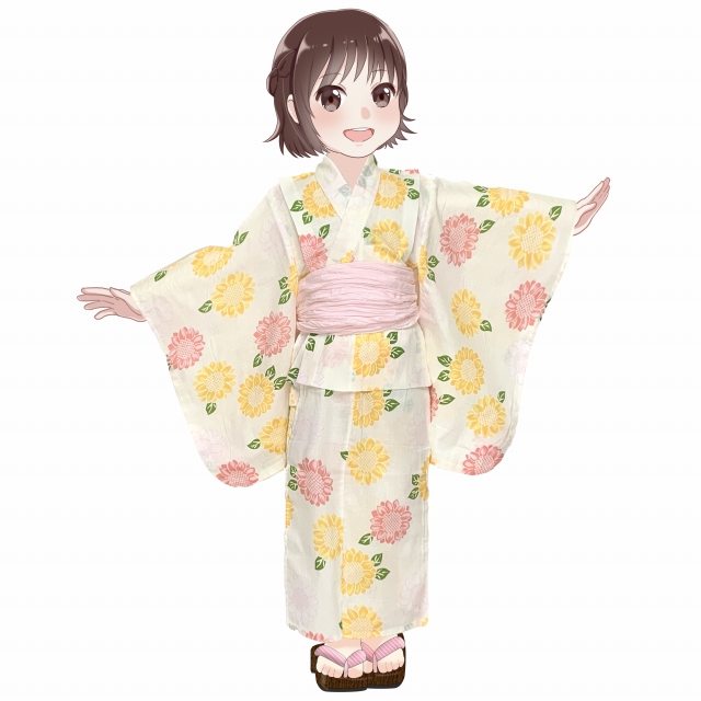 女の子 ゆかたセット ガールズ 子供浴衣と兵児帯のセット 100/110/120