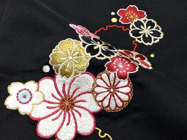 卒業式 袴 単品 大学生 小学校 刺繍入り袴 SS/S/M/L/LLサイズ 「桜と