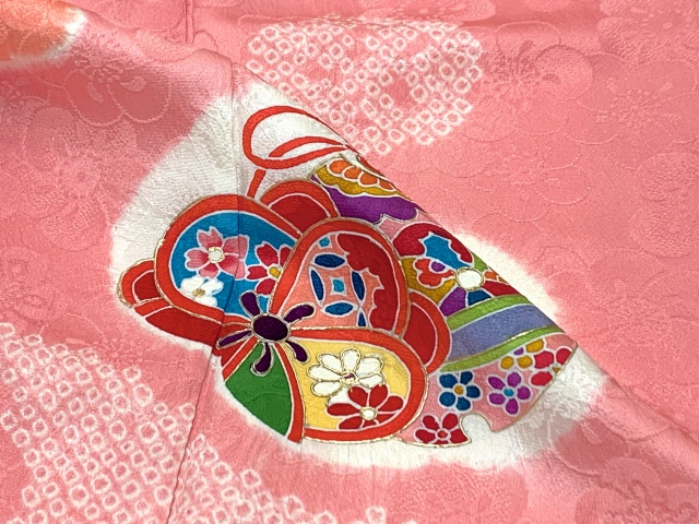 七五三 着物 3歳 女の子 正絹 絵羽柄 本絞り 手描き友禅 三ツ身の子供