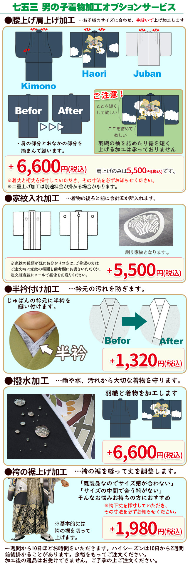 七五三 5歳男の子 正絹着物アンサンブル 日本製 手描き友禅 「黒、束ね