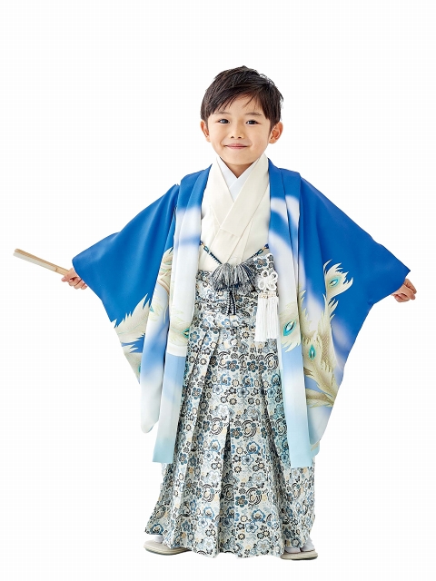 京都室町st. 式部浪漫ブランド 七五三 5歳 男の子 着物 羽織 袴 フルセット（合繊）「えらべる3色」SR5p