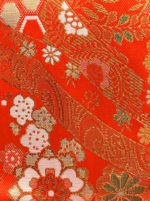 京都室町st. 七五三 着物 3歳用 金襴の結び帯(小寸) 作り帯「朱赤系