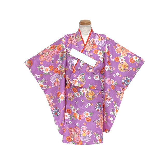 七五三 3歳 着物 女の子 身上げ・肩揚げ加工済み 襦袢付き 三つ身の