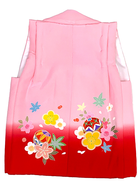 半額　在庫処分特価　七五三 3歳 女の子 正絹 手描き友禅　被布コート ピンク tnhf2401_2.jpg