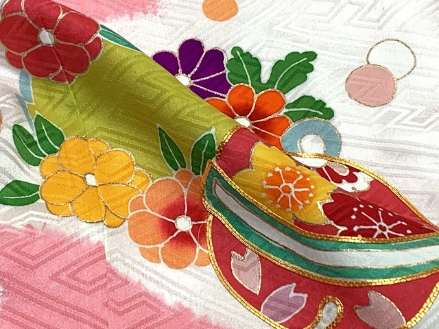 京都室町st. 七五三 7歳 女の子用 日本製 正絹 本絞り 手描き友禅 絵羽