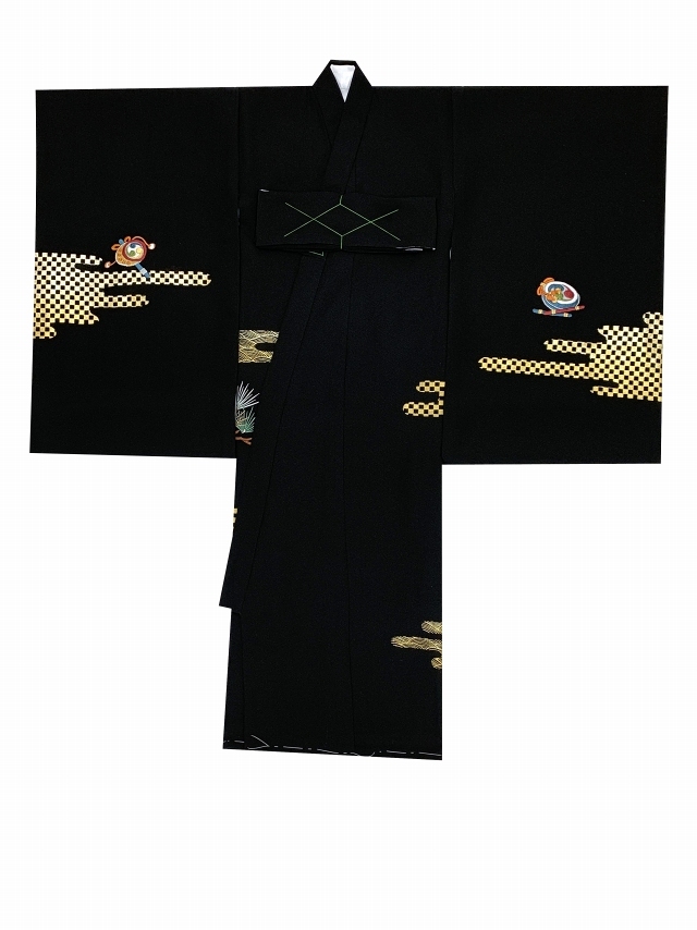 お宮参り 男の子 着物 正絹 刺繍柄 日本製 赤ちゃんのお祝い着 （初着
