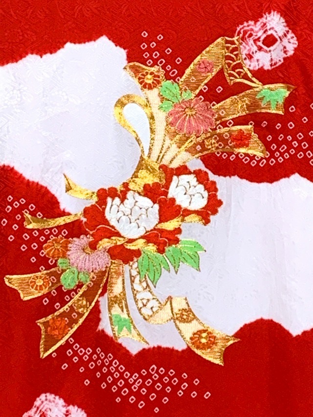 お宮参り 女の子 着物 金銀糸刺繍 本絞り 赤ちゃんのお祝い着 （初着