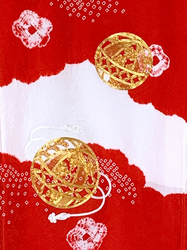 お宮参り 女の子 着物 金銀糸刺繍 本絞り 赤ちゃんのお祝い着 （初着