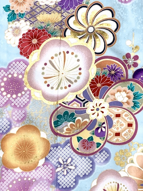 京都室町st. 七五三 着物 7歳 日本製 上質合繊 絵羽柄の四つ身の子供