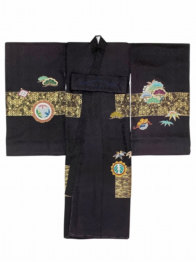 お宮参り 男の子 着物 正絹 日本製 金駒刺繍 赤ちゃんのお祝い着 （初
