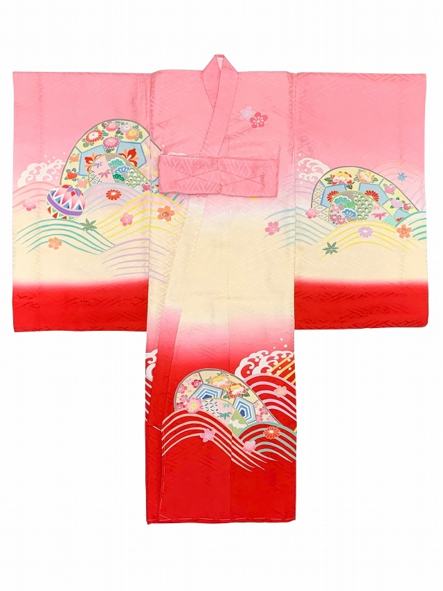 お宮参り 女の子 着物 正絹 日本製 手描き 赤ちゃんのお祝い着 （初着
