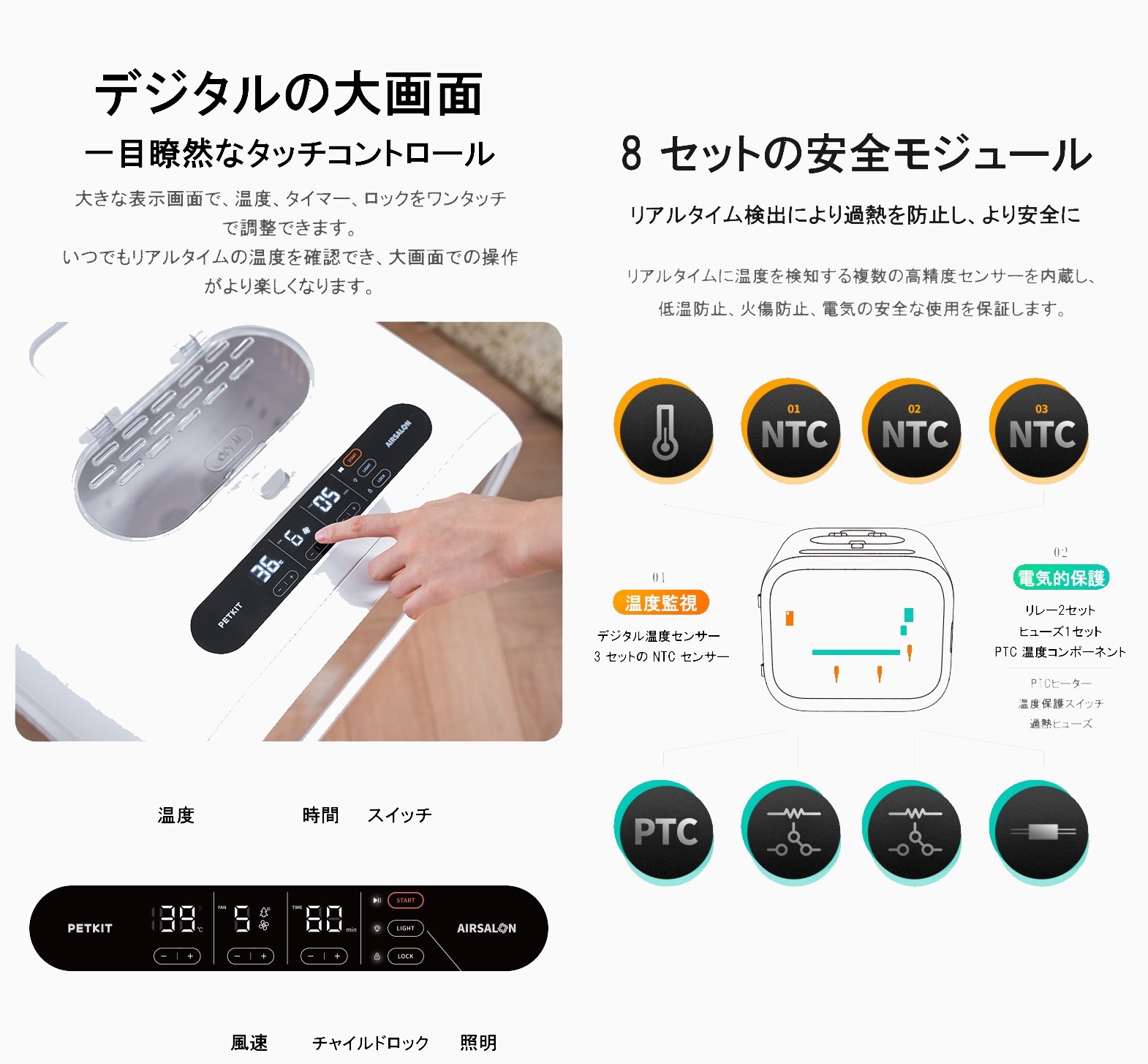 PETKITドライヤーハウス AIRSALON MAX PETKIT AirSalon Max 60L Automatic Pet Hair Drying Box for
