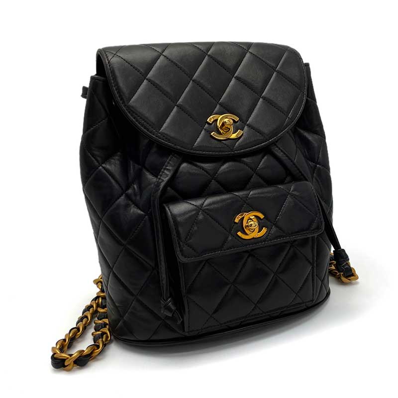 CHANEL シャネル マトラッセ バックパック ラムスキン ブラック