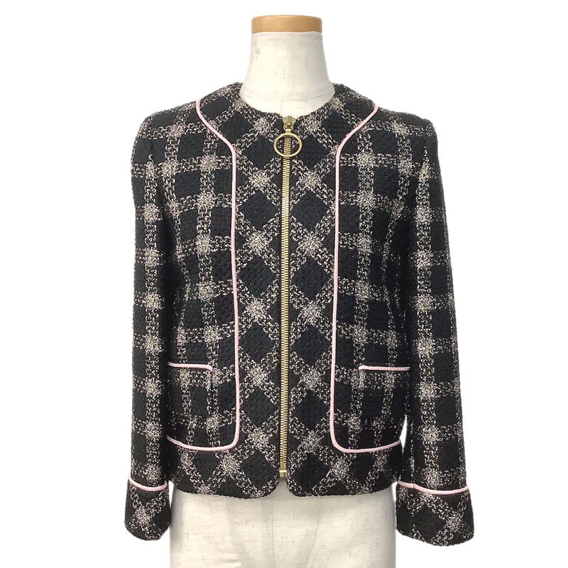 グッチ ストライプラメツイードジャケット ブラック 数量限定】GUCCI_women / ラメ入り ツイードジャケット /Black