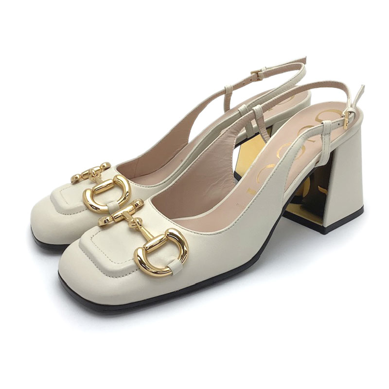GUCCI グッチ ホースビット パンプス ホワイト レザー #37