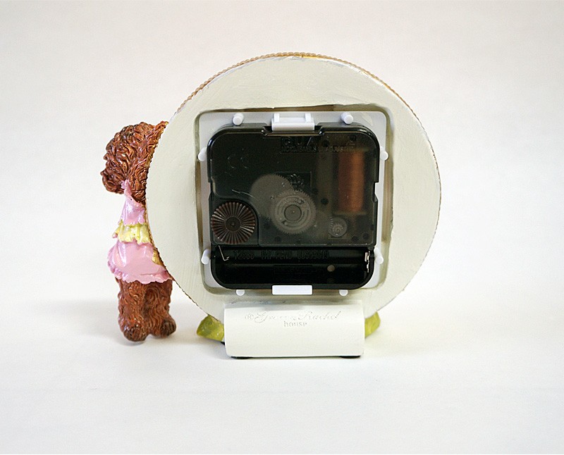 トイプードル ＆ 薔薇 置き時計 ヨーロピアン 時計 玄関 インテリア 姫