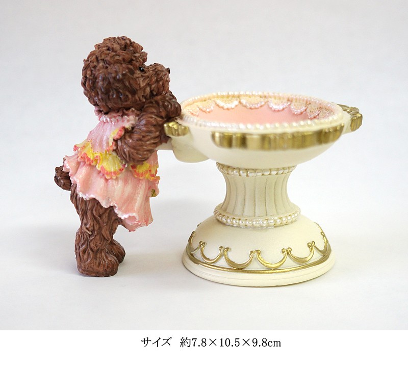 トイプードル ＆ 薔薇 アクセサリートレー 玄関 姫系 雑貨 バラ 母の日