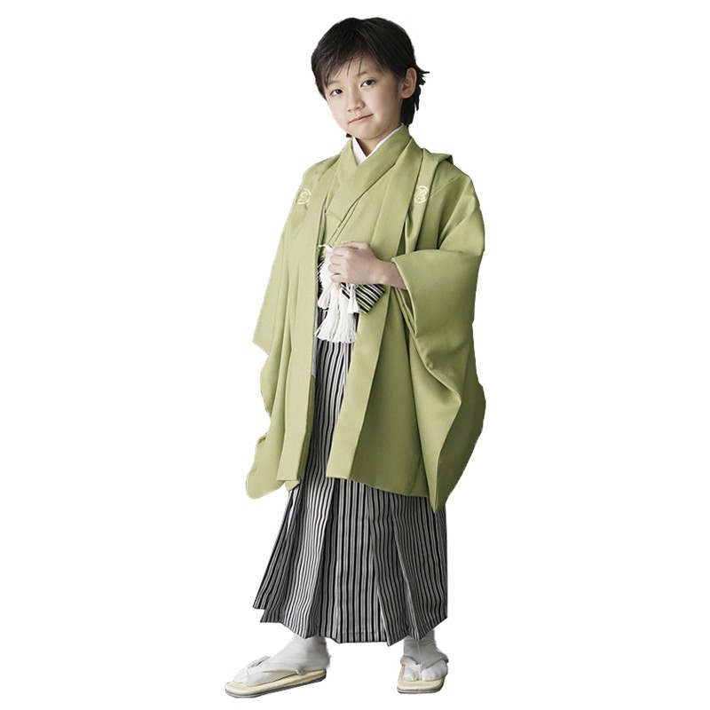 七五三 男の子 3歳 5歳 着物 フルセット 袴 無地 シンプル 紋付袴 羽織